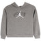 Heather gray pullover hoodie featuring a white Jumpman logo and a dark gray 'AB' graphic on the chest, displayed against a solid white background.