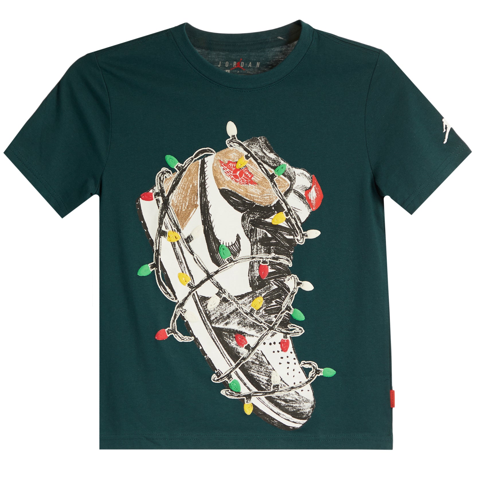 Teal Jordan Sneaker with Holiday Lights Tee