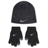 Multi Stripe Peak Beanie & Glove Set