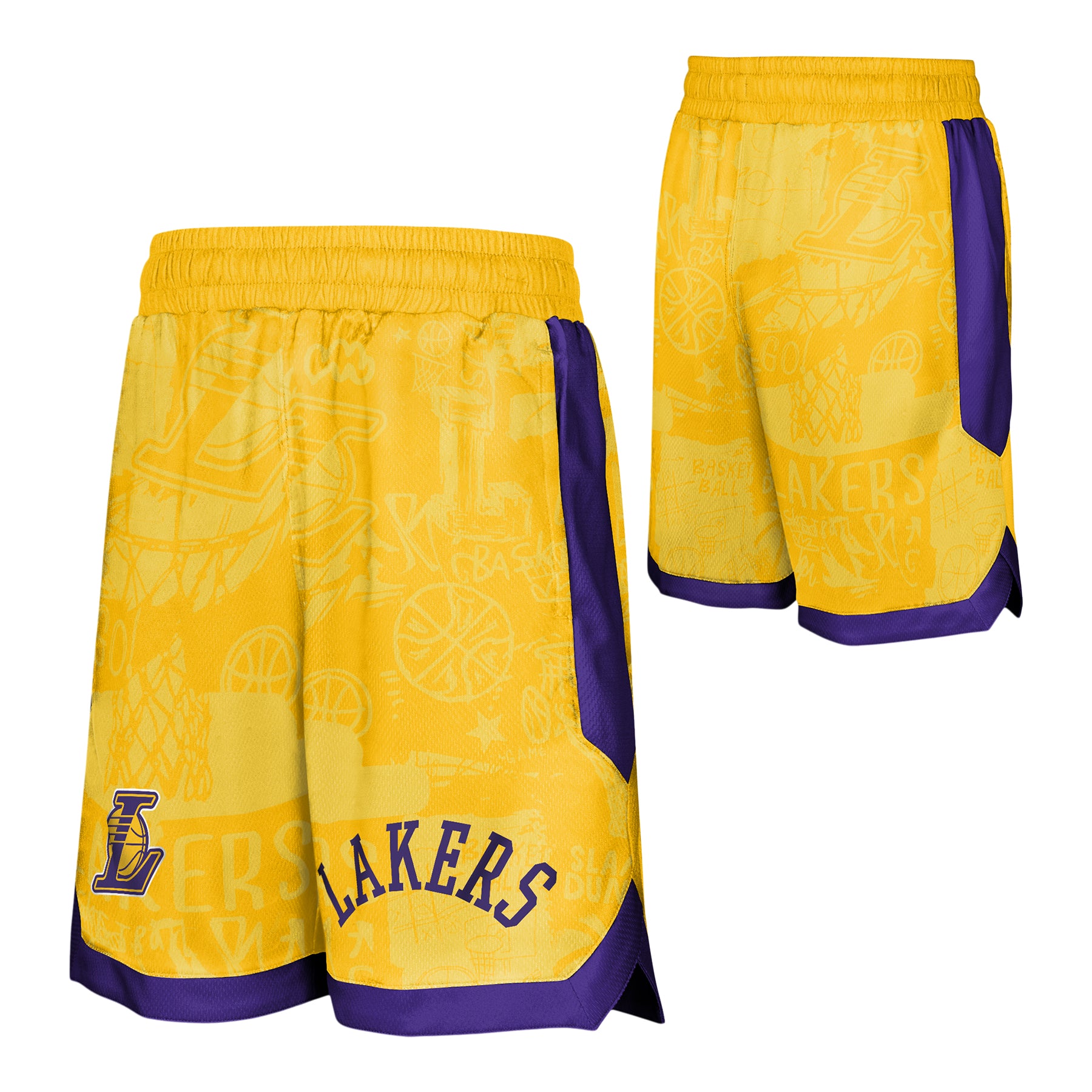 Lakers Street Art Printed Short - Denny's