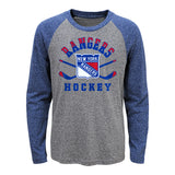Rangers Cross Stick Triblend Raglan - Denny's