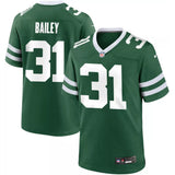 Green New York Jets football jersey shown from both front and back, featuring the name BAILEY and number 31 in white, with a Nike swoosh on the sleeve.