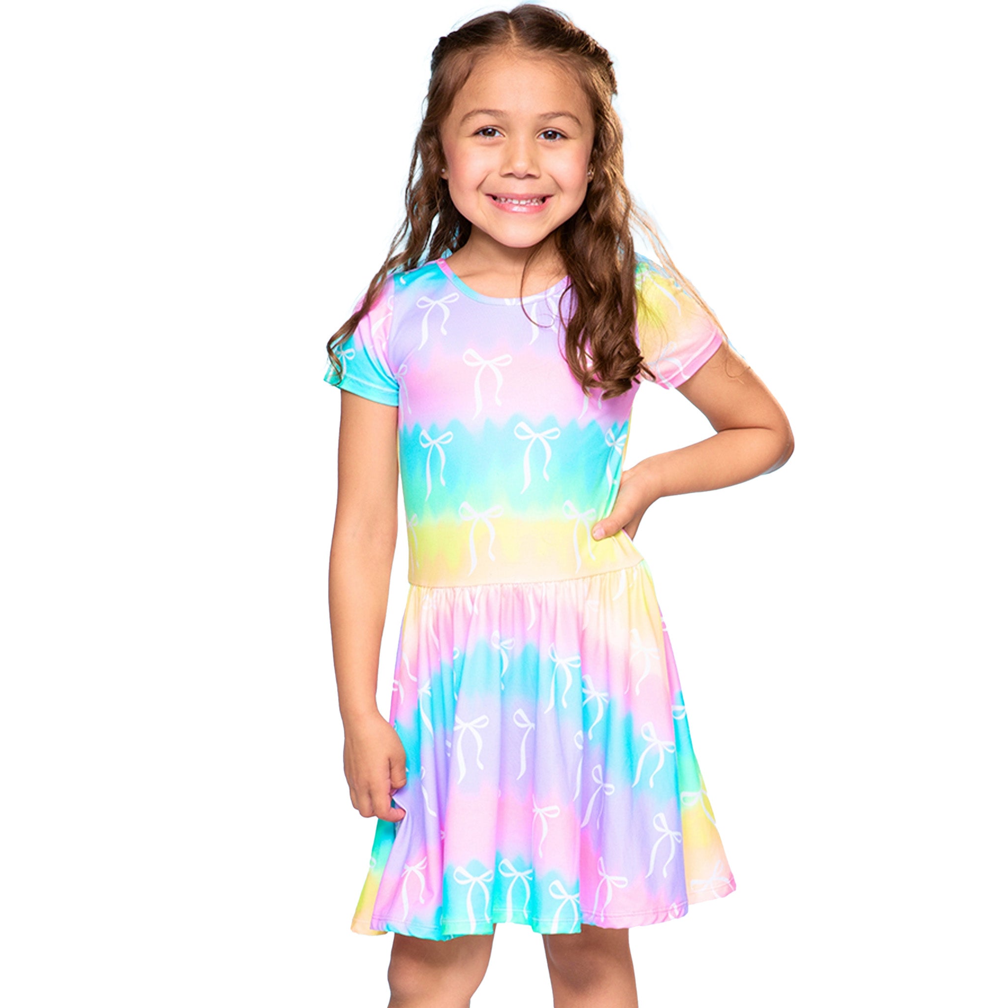 Allover Bows Short Sleeve Dress - Denny's