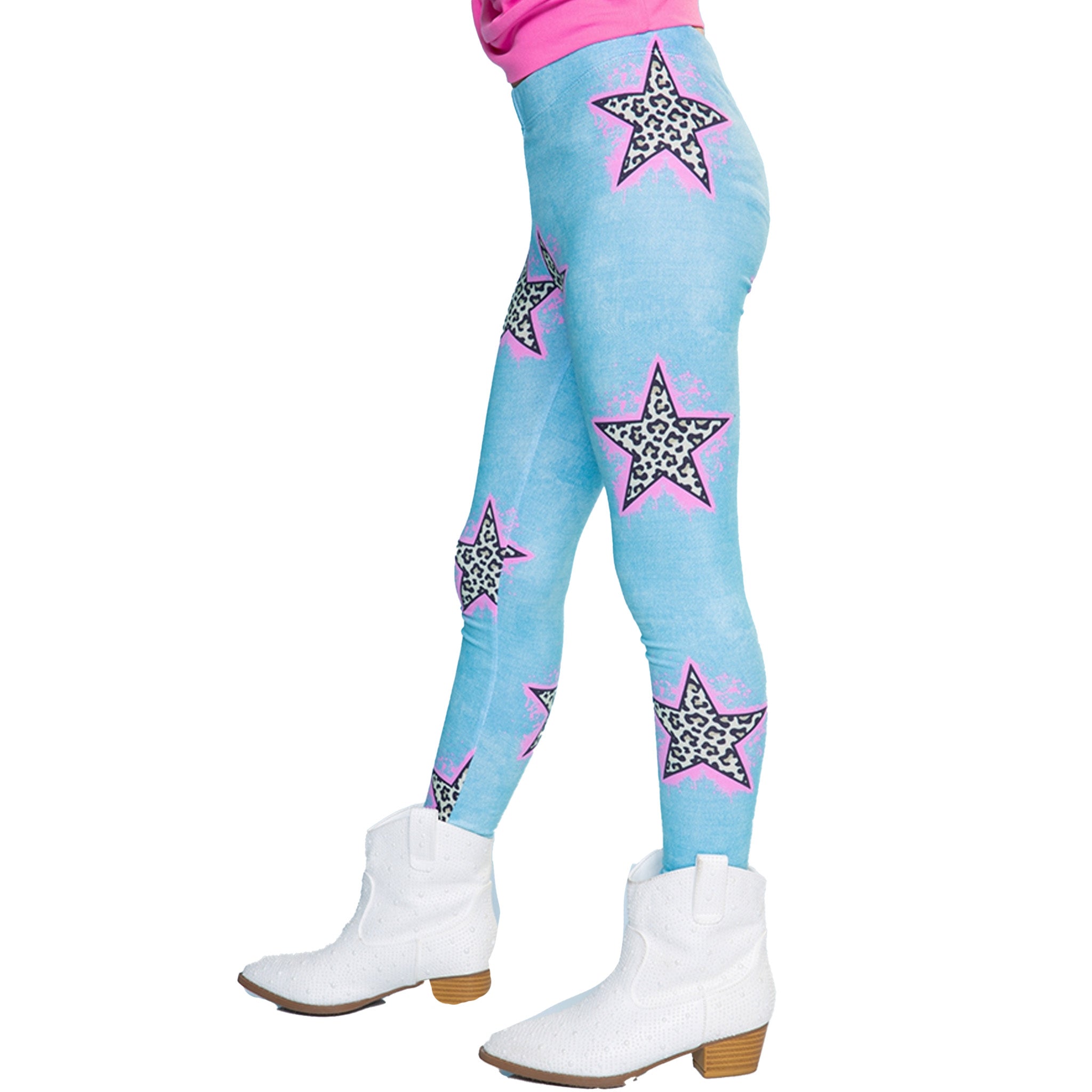 Allover Leopard Stars Soft Legging - Denny's