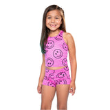 2pc Allover Smiley Tumble Shortset