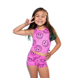 2pc Allover Smiley Tumble Shortset