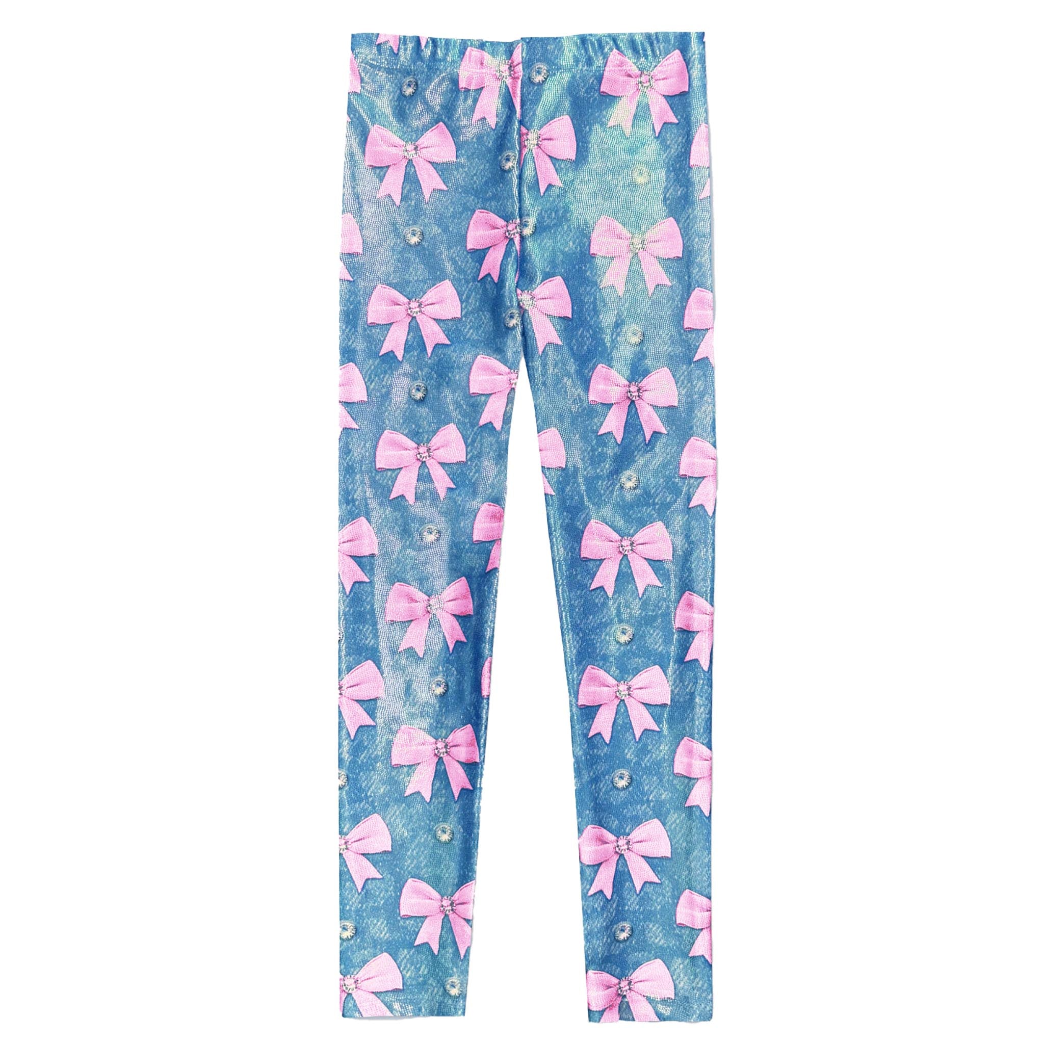 Pink Bows Leopard Foil Legging - Denny's