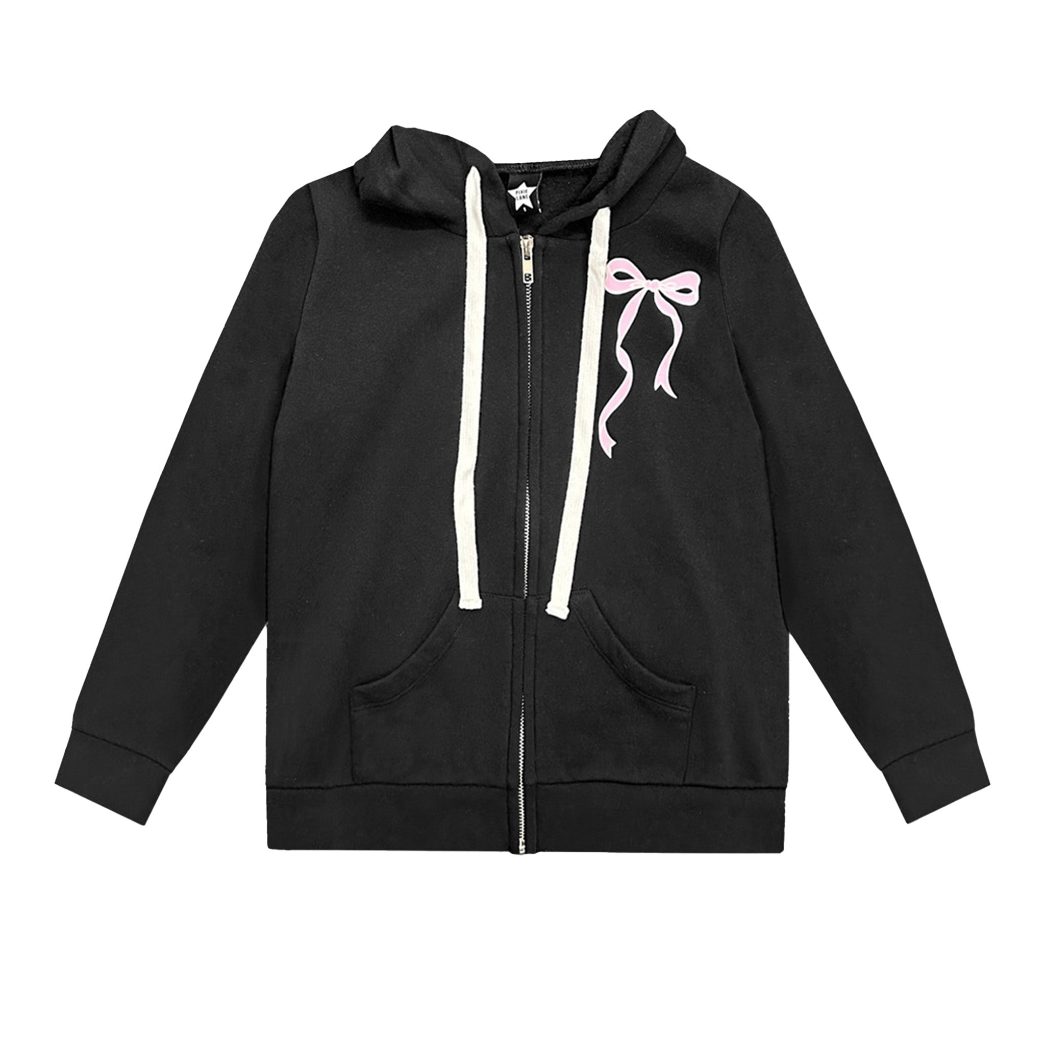 Pink Bow Zip Hoodie - Denny's