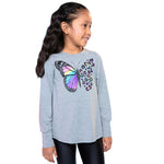 Long Sleeve Tee With Butterfly - Denny's