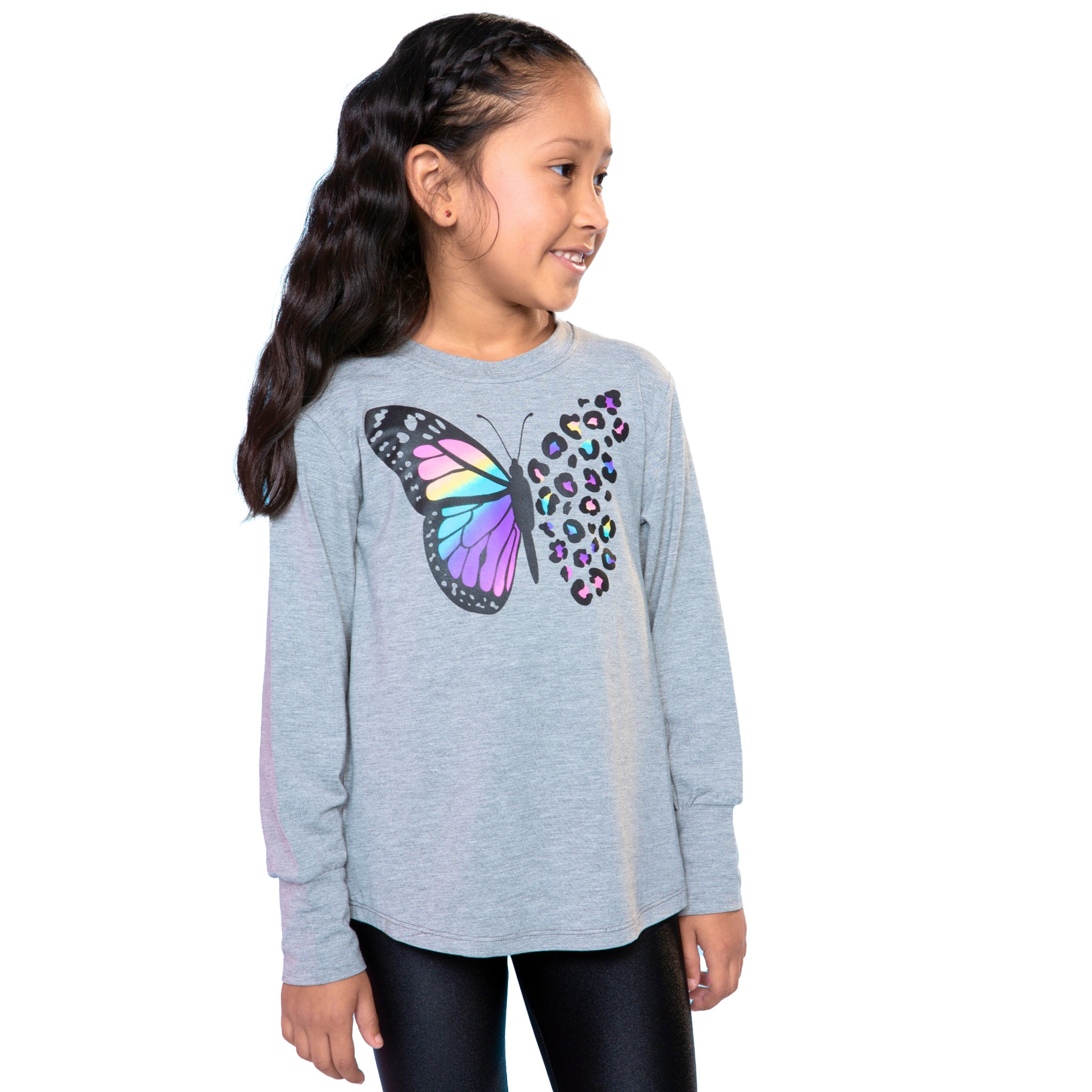 Long Sleeve Tee With Butterfly - Denny's