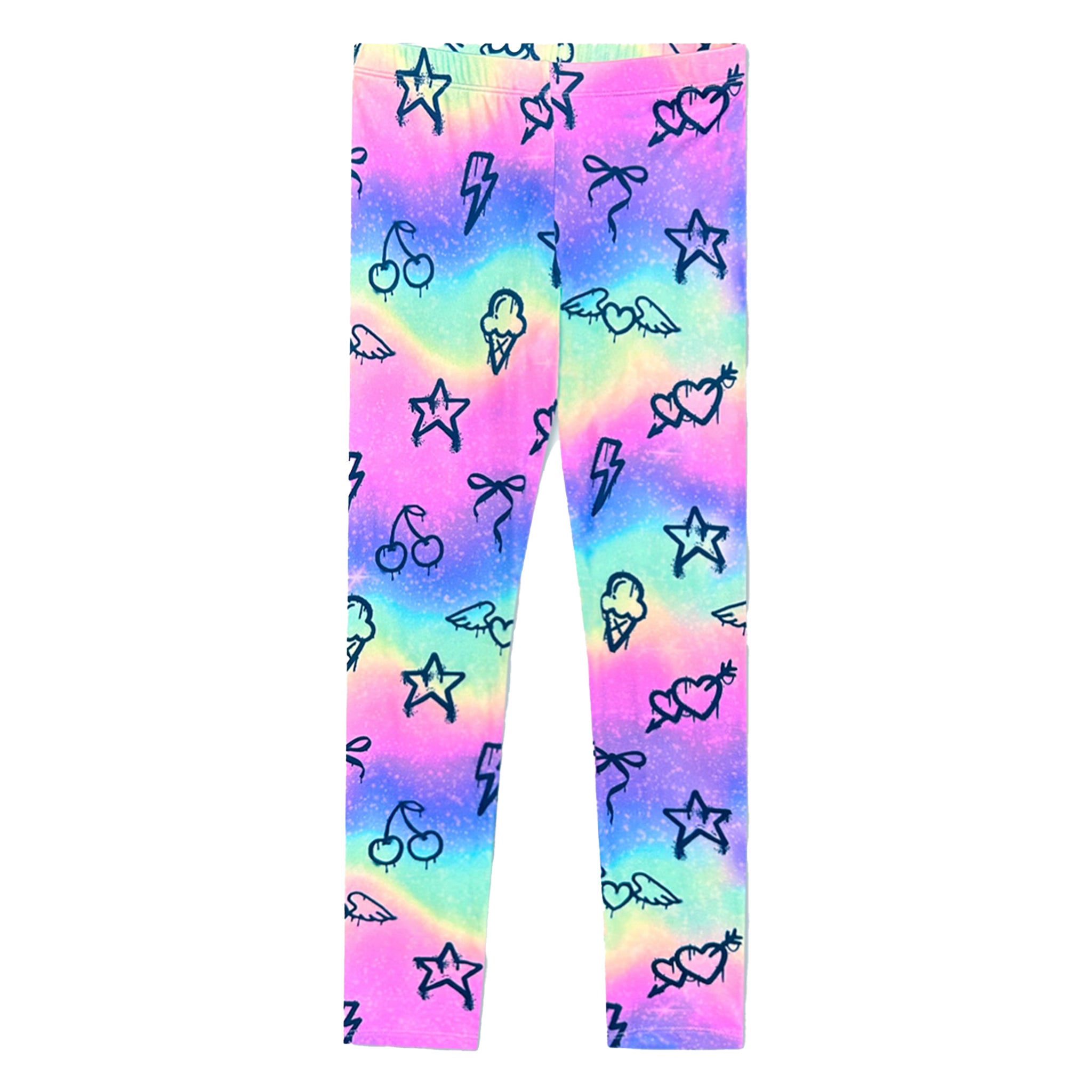 Allover Rainbow Emoji Soft Legging - Denny's