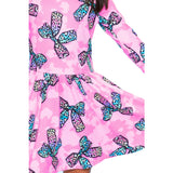 Allover Leopard Bows Tie Dye Dress - Denny's