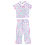 2pc Blue Bow Floral Set Long Pant - Denny's