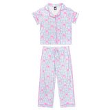 2pc Blue Bow Floral Set Long Pant - Denny's