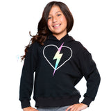 Hoodie With Rainbow Heart Bolt
