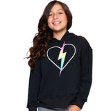 Hoodie With Rainbow Heart Bolt