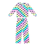 2pc Rainbow Heart Long Sleeve Tee & Karate Pant Set - Denny's
