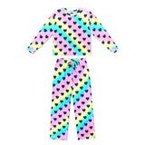 2pc Rainbow Heart Long Sleeve Tee & Karate Pant Set - Denny's