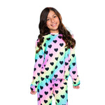 2pc Rainbow Heart Long Sleeve Tee & Karate Pant Set - Denny's