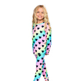 2pc Rainbow Heart Long Sleeve Top & Slim Lounge Pant - Denny's