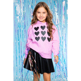 Hoodie With 9 Black Hearts
