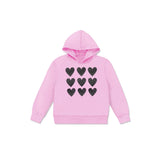 Hoodie With 9 Black Hearts