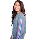 French Terry Sweatshirt With Multi Stripes