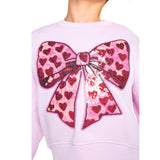 Sweatshirt With Sequin Heart Bow