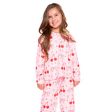 Simply Soft Wide Leg Long Sleeve Lounge Set Cherry Bow
