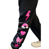 Pink Patches French Terry Sweatpants