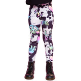 Black Tie Dye Rainbow Icons Legging