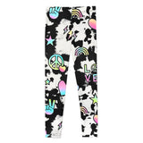 Black Tie Dye Rainbow Icons Legging