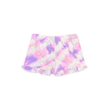 Tie Dye Blush Mauve Ruffle Shorts