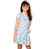 Short Sleeve Rainbow Unicorn Dress