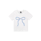 Short Sleeve Blue Floral Bow Tee