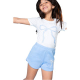 Short Sleeve Blue Floral Bow Tee