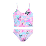 2pc Tie Dye Emoji Tankini