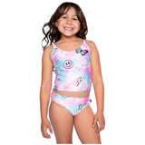 2pc Tie Dye Emoji Tankini