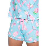 Short Sleeve Simply Soft 2pc Short Set Sage Pink Makeup