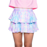 Pink and Blue Leopard Skort