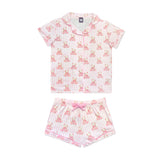 2pc Short Set Stripe Bear Bow