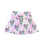 Skort with colorful leopard print and hearts on a white background