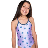1pc Lilac Ditsy Swimsuit