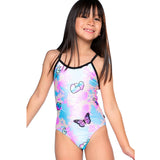 1pc Tie Dye Emojis Swimsuit