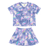 Simply Soft Denim Tie Dye Graffiti Elements Tee