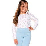 Floral Long Sleeve Ribbed Tee