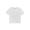 A light gray heather short-sleeve crewneck t-shirt laid flat against a solid white background.