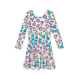Long Sleeve Leopard Hearts Dress