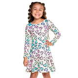 Long Sleeve Leopard Hearts Dress