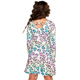 Long Sleeve Leopard Hearts Dress